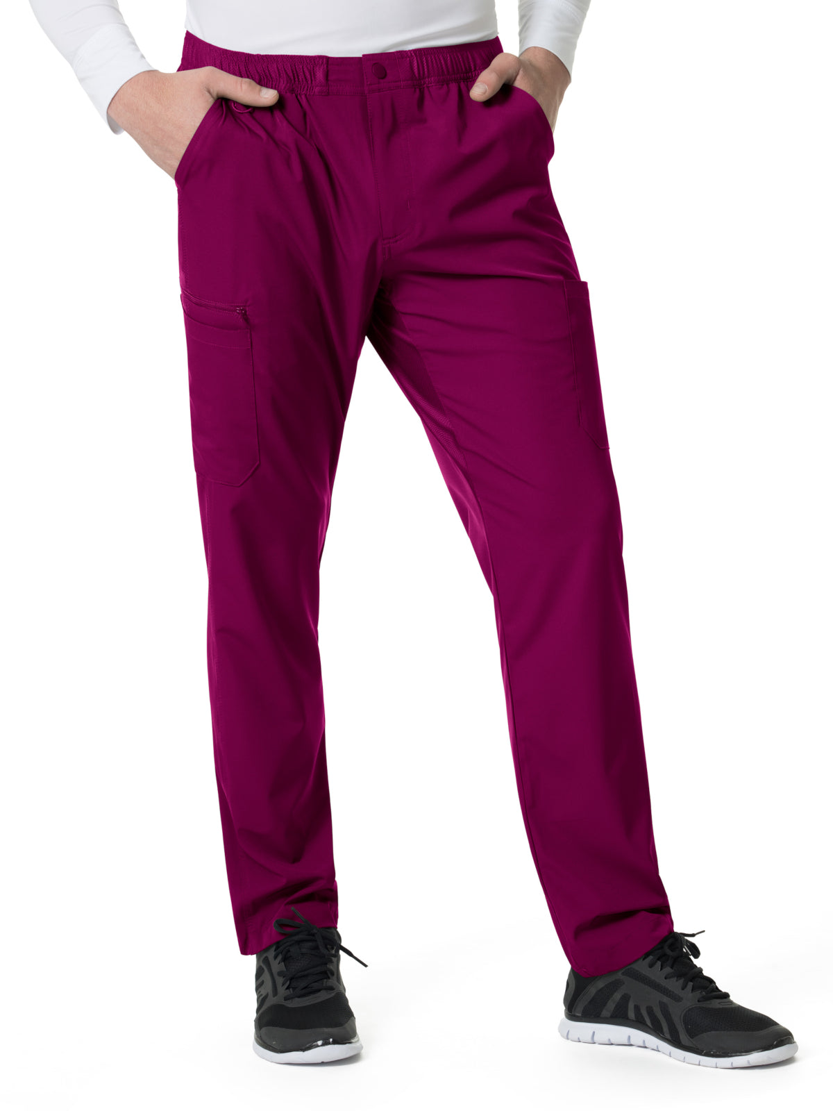 Men's Twelve-Pocket Twill Straight Leg Pant - C55106 - Wine