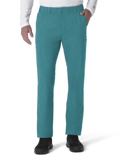 Men's Nine-Pocket Straight Leg Cargo Pant - C56113 - Teal Blue