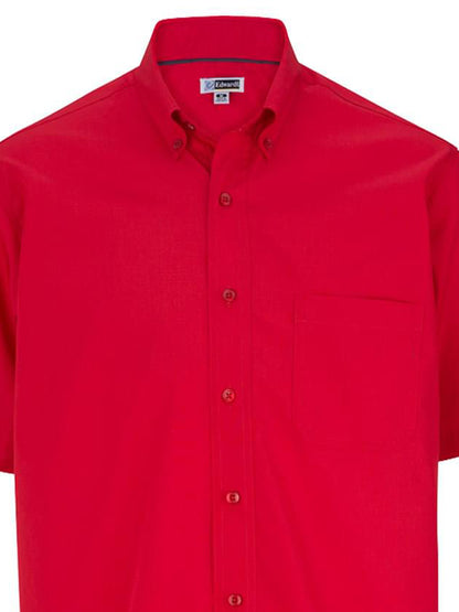 Men's Lightweight Short Sleeve Poplin Shirt - 1245 - Red