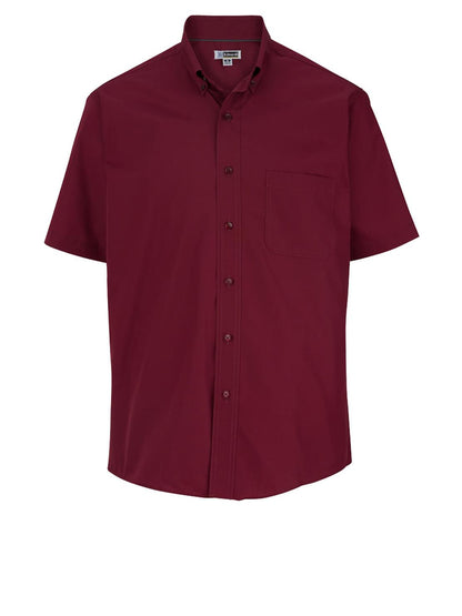 Men's Lightweight Short Sleeve Poplin Shirt - 1245 - Burgundy