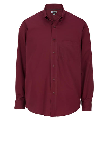 Men's Lightweight Long Sleeve Poplin Shirt - 1295 - Burgundy