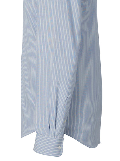 Men's Wrinkle Free Spread Collar Shirt - 1978 - Blue/White Stripe