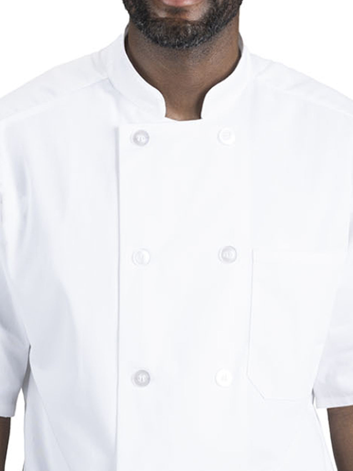 Unisex 10-Button Short Sleeve Chef Coat - 3306 - White