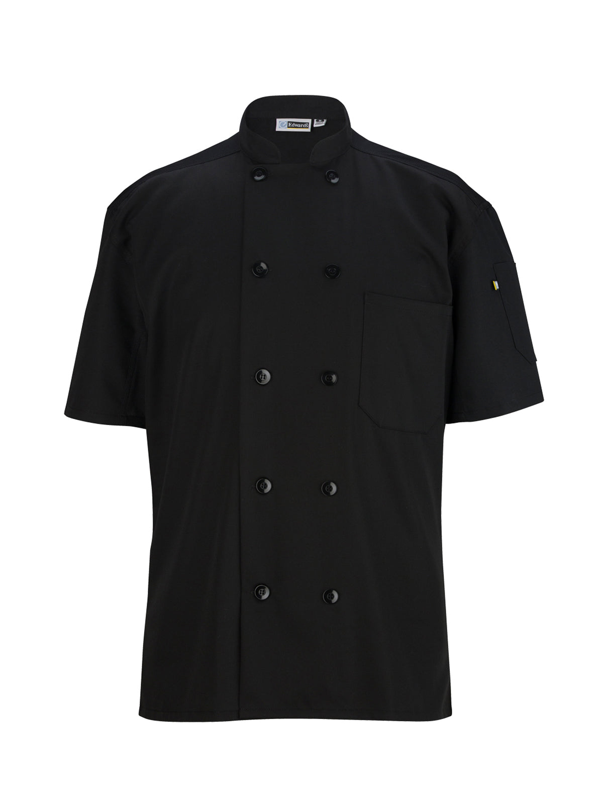 Unisex 10-Button Mesh-Back Chef Coat - 3333 - Black