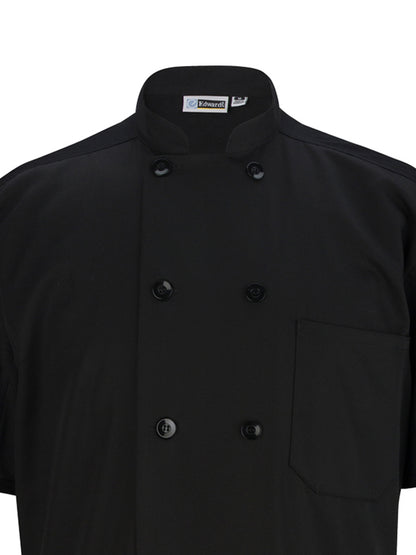 Unisex 10-Button Mesh-Back Chef Coat - 3333 - Black