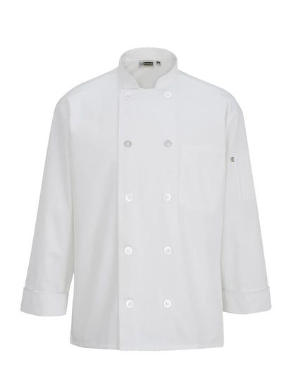 Unisex Long Sleeve Mesh Back Chef Coat - 3363 - White