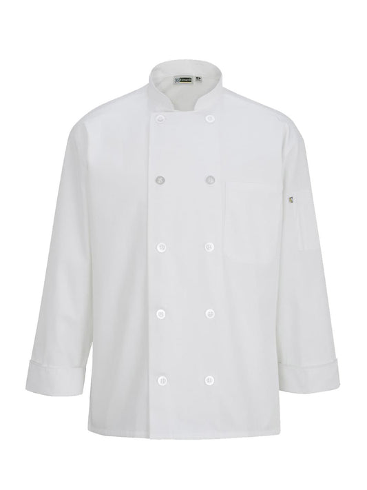 Unisex Long Sleeve Mesh Back Chef Coat - 3363 - White