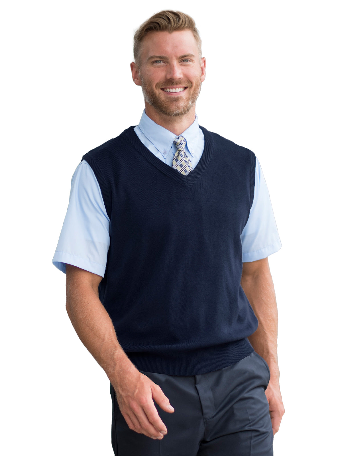 Men's V-Neck Vest - 4065 - Navy