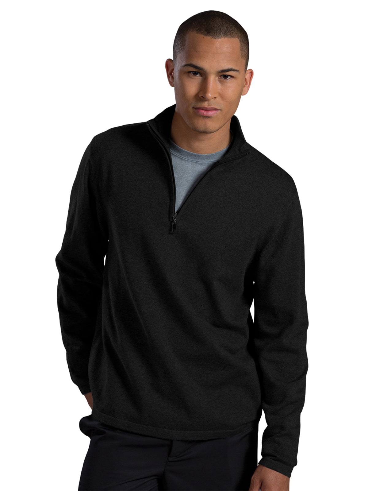 Unisex Quarter-Zip Sweater - 4072 - Black