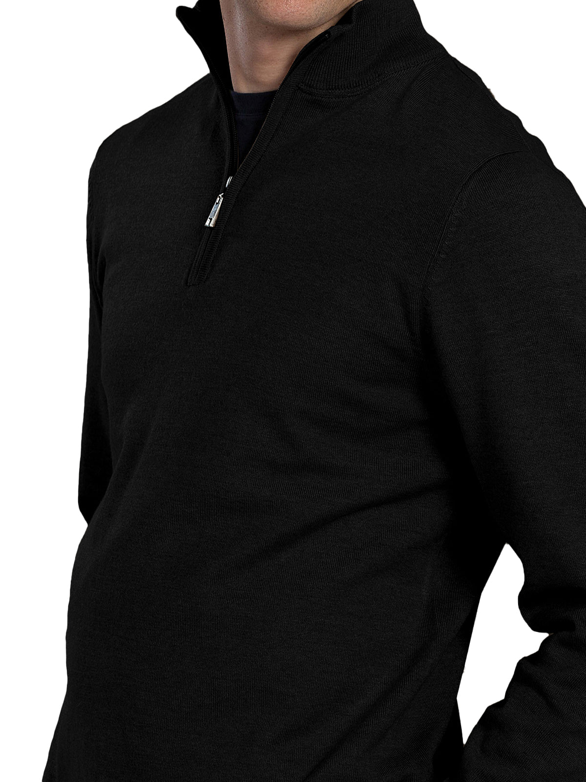 Unisex Quarter-Zip Sweater - 4072 - Black