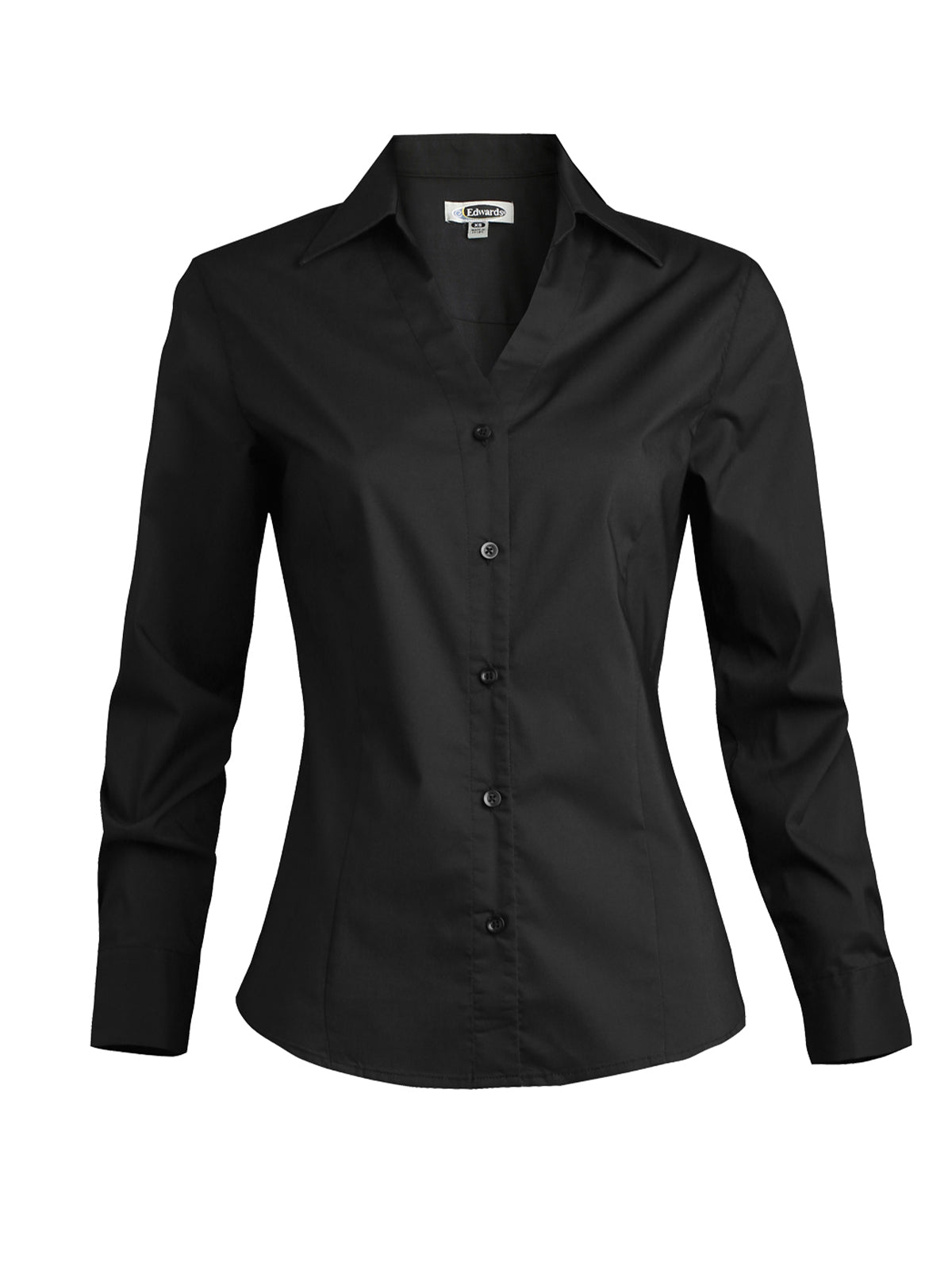 Women's V-Neck Stretch Shirt - 5034 - Black