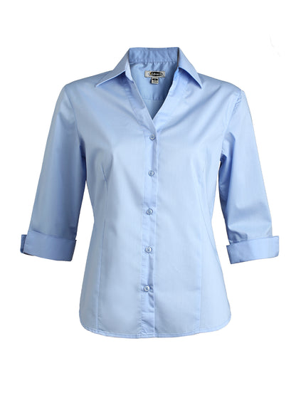 Women's 3/4 Sleeve V-Neck Shirt - 5045 - Blue