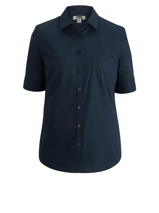 Women's Short Sleeve Stretch Poplin Shirt - 5231 - Navy