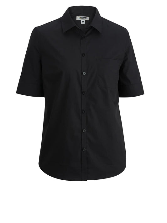 Women's Short Sleeve Stretch Poplin Shirt - 5231 - Black