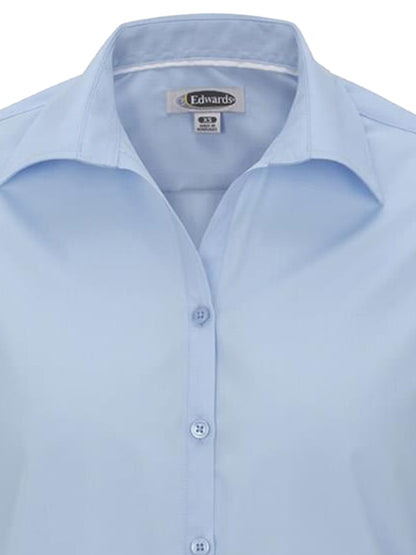 Women's Short Sleeve Lightweight Poplin Shirt - 5245 - Blue