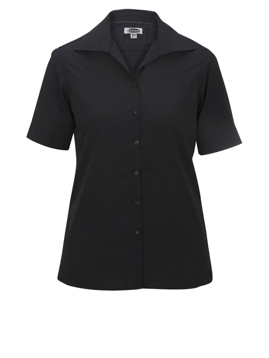 Women's Short Sleeve Lightweight Poplin Shirt - 5245 - Black