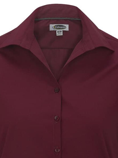 Women's Short Sleeve Lightweight Poplin Shirt - 5245 - Burgundy