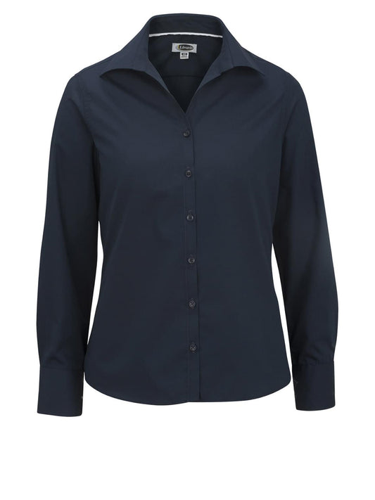 Women's Long Sleeve Lightweight Poplin Shirt - 5295 - Navy