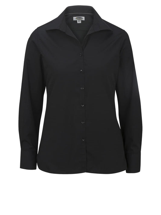 Women's Long Sleeve Lightweight Poplin Shirt - 5295 - Black
