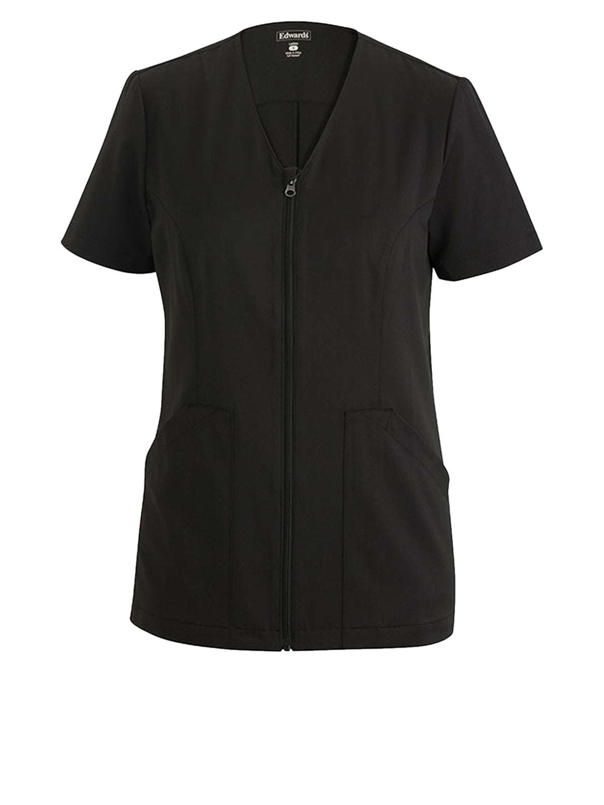 Women's Stretch Full-Zip Tunic Shirt - 7260 - Black