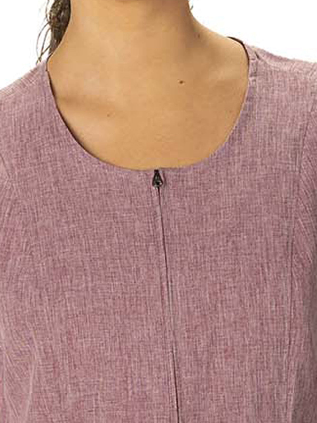 Women's Scoop Neck Full-Zip Tunic - 7279 - Burgundy Heather