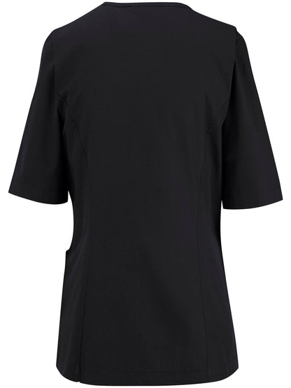 Women's Zip-Front Housekeeping Smock Shirt - 7887 - Black