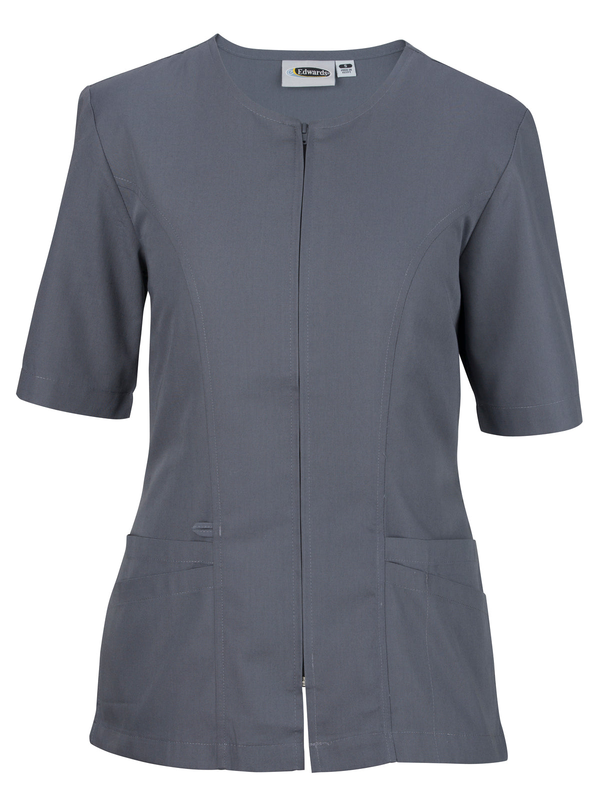 Women's Zip-Front Housekeeping Smock Shirt - 7887 - Pewter