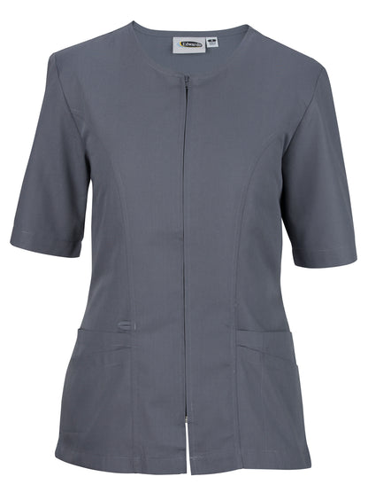 Women's Zip-Front Housekeeping Smock Shirt - 7887 - Pewter