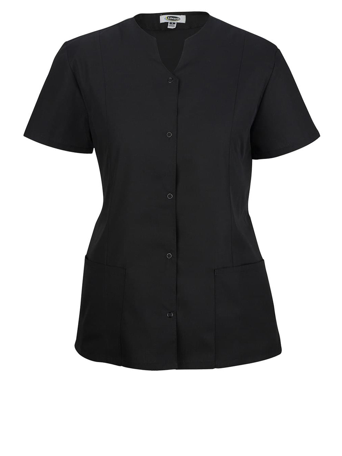 Women's Snap-Front Smock Shirt - 7889 - Black