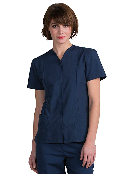 Women's Snap-Front Smock Shirt - 7889 - Vintage Navy