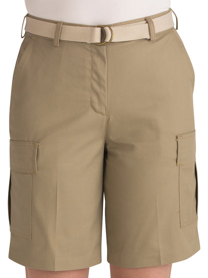 Women's Blended Chino Cargo Shorts - 8473 - Tan