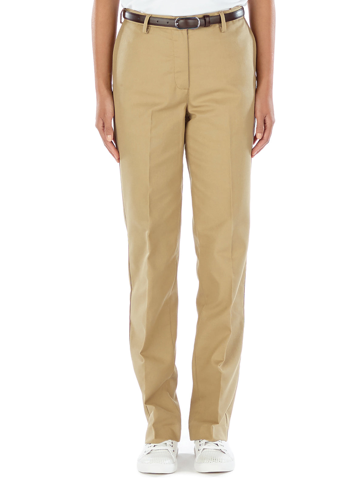 Women's Business Chino Flat Front Pant - 8576 - Khaki