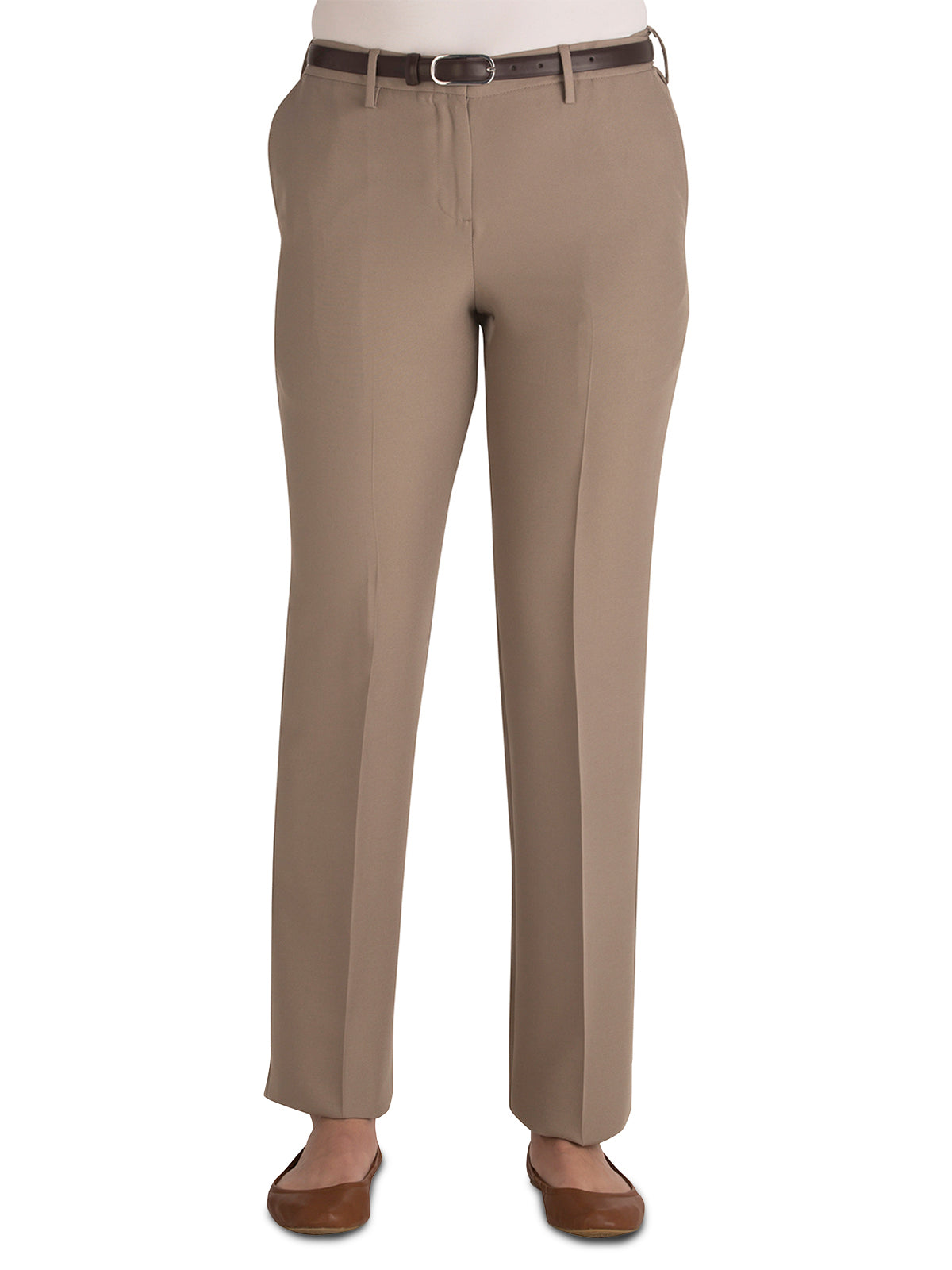 Women's EZ Fit Flat-Front Pant - 8793 - Cobblestone