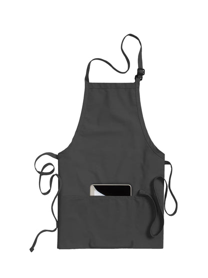 Unisex 3-Pocket Bib Apron - 9002 - Steel Grey