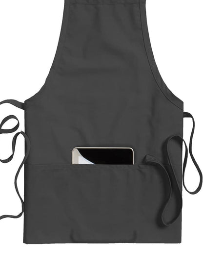 Unisex 3-Pocket Bib Apron - 9002 - Steel Grey