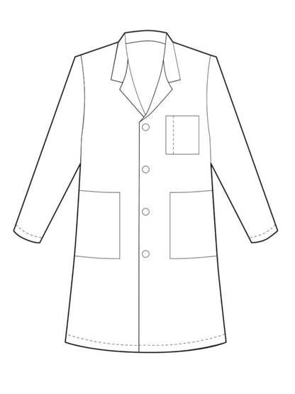 Men's 3-Pocket 34" Mid-Length Lab Coat - 15007 - White