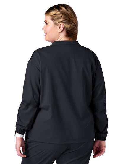 Unisex 2-Pocket Zip Front Scrub Jacket - 15220 - Black