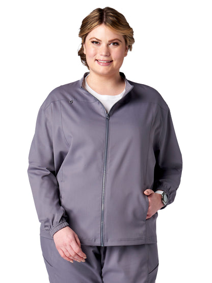 Unisex 2-Pocket Zip Front Scrub Jacket - 15220 - Pewter