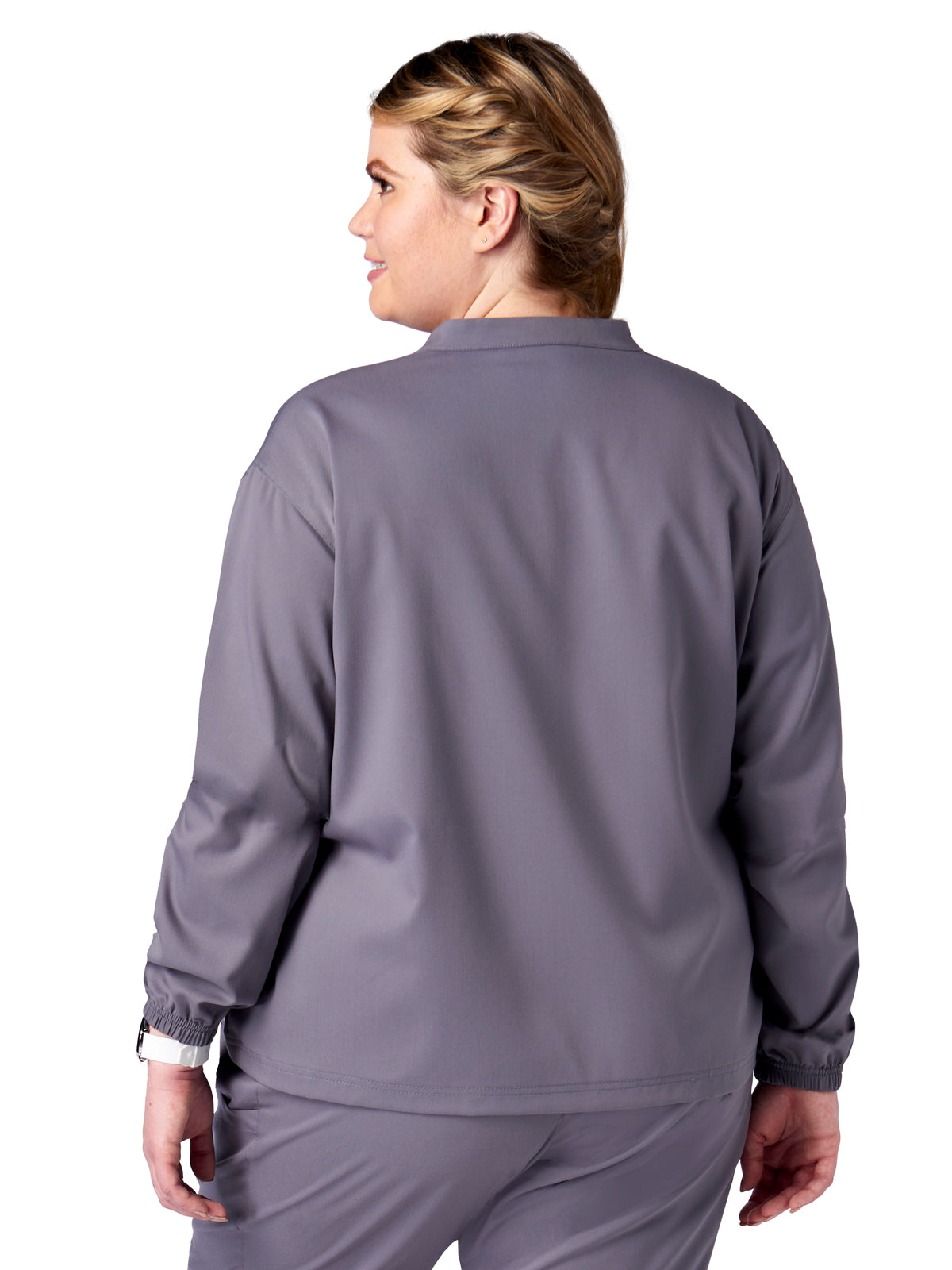 Unisex 2-Pocket Zip Front Scrub Jacket - 15220 - Pewter