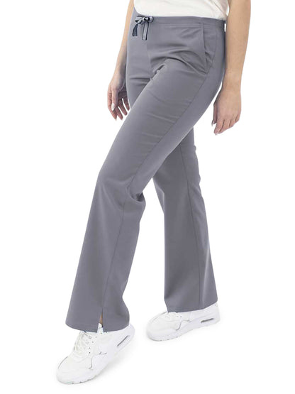 Women's 3-Pocket Front Flat Cargo Scrub Pant - 15226 - Pewter