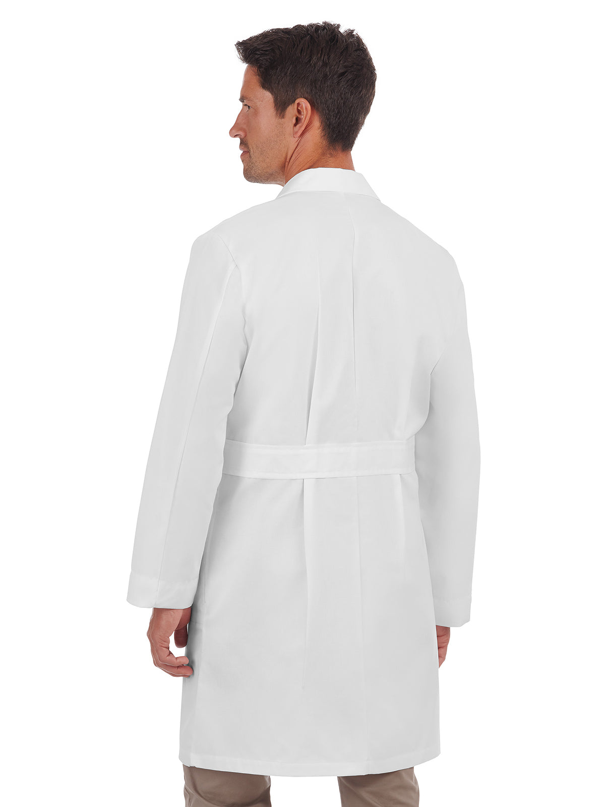 Men's Five-Pocket 38" Full-Length Long Lab Coat - 1963 - White