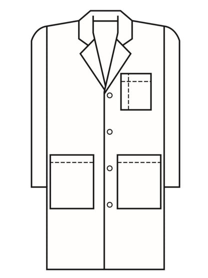 Men's Five-Pocket 38" Full-Length Long Lab Coat - 1963 - White