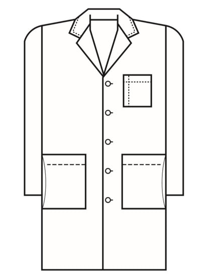 Men's Five-Pocket 40" Full-Length Long Lab Coat - 267 - White