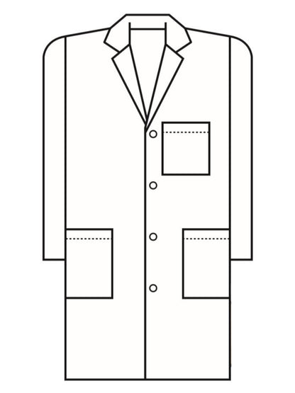 Unisex Four-Pocket 40" Full-Length Classic Lab Coat - 6116 - White