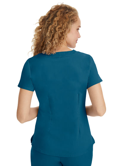 Women's Triple-Needle Stitching Top - 2167 - Caribbean