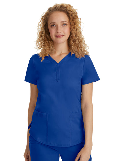 Women's Triple-Needle Stitching Top - 2167 - Galaxy Blue