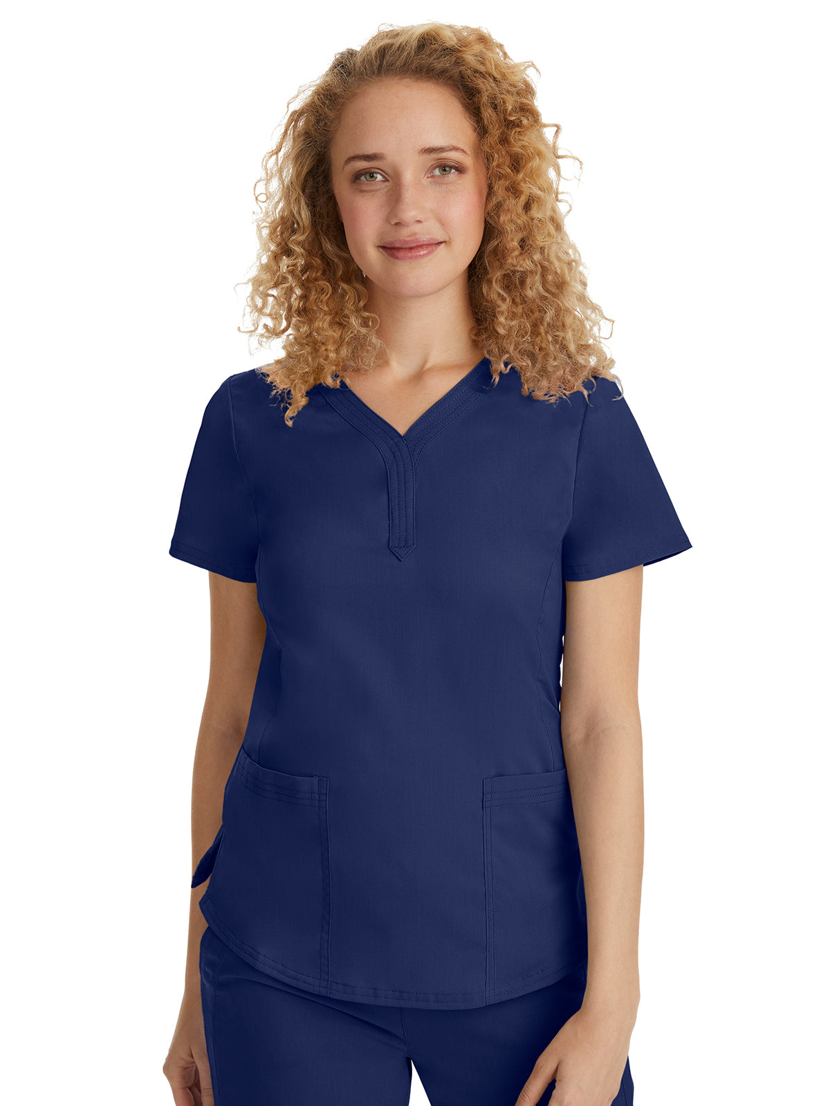 Women's Triple-Needle Stitching Top - 2167 - Navy