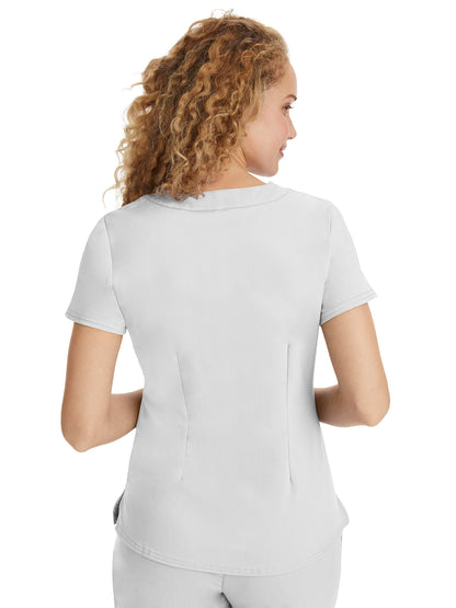 Women's Triple-Needle Stitching Top - 2167 - White