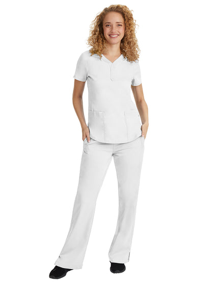 Women's Triple-Needle Stitching Top - 2167 - White