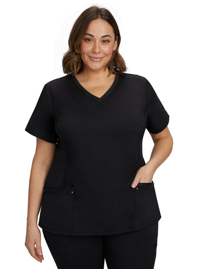 Women's Stylish V-Neck Top - 2245 - Black